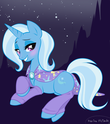 Size: 976x1096 | Tagged: safe, artist:nauticaldog, trixie, pony, unicorn, g4, blushing, clothes, female, leg warmers, mare, smiling, solo