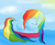 Size: 610x500 | Tagged: safe, artist:karmadash, rainbow dash, g4, female, floaty, sleeping, solo, water, wet mane