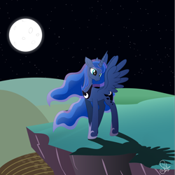 Size: 8000x8000 | Tagged: safe, artist:auburnborbon, princess luna, alicorn, pony, g4, .svg available, absurd resolution, concave belly, crown, female, full moon, hoof shoes, jewelry, mare, moon, night, peytral, regalia, slender, solo, thin, vector