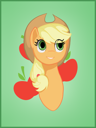 Size: 750x1000 | Tagged: safe, artist:manic-melody, applejack, g4, cutie mark, female, portrait, simple background, solo