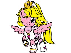 Size: 1024x768 | Tagged: safe, artist:omegaridersangou, starlight (g1), pegasus, pony, g1, g4, my little pony tales, cosplay, cure lovely, female, g1 to g4, generation leap, happiness charge precure, precure, pretty cure, solo, spread wings, wings