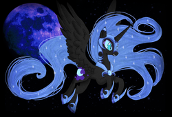 Size: 1024x696 | Tagged: safe, artist:eliizadesu, nightmare moon, g4, female, pixiv, solo