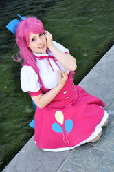 Size: 1275x1920 | Tagged: safe, artist:cleocosplay, pinkie pie, human, g4, cosplay, irl, irl human, photo, solo