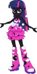 Size: 1315x2618 | Tagged: safe, edit, edited screencap, screencap, twilight sparkle, changeling, equestria girls, g4, changelingified, female, holes, purple changeling, simple background, solo, transparent background, trypophobia, twiling, vector