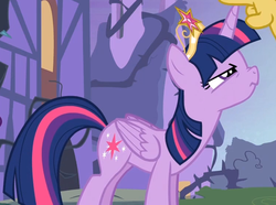 Size: 749x557 | Tagged: safe, screencap, twilight sparkle, alicorn, pony, g4, princess twilight sparkle (episode), crown, face, female, frown, mare, scrunchy face, solo, twilight sparkle (alicorn)