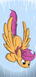 Size: 373x800 | Tagged: safe, artist:twodeepony, scootaloo, g4, animated, falling, female, gif, scootaloo can fly, solo