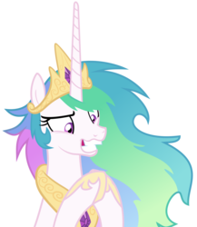 Size: 5200x6000 | Tagged: safe, artist:magister39, princess celestia, pony, g4, absurd resolution, female, insanity, mare, messy mane, simple background, smiling, snaplestia, solo, transparent background, vector