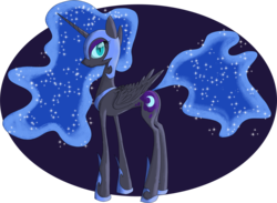 Size: 1961x1437 | Tagged: safe, artist:legendarymemory, nightmare moon, g4, female, solo