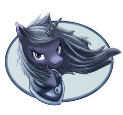 Size: 2705x2532 | Tagged: safe, artist:sceathlet, princess luna, vampony, g4, fangs, female, high res, solo, windswept mane