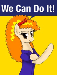 Size: 1536x2048 | Tagged: safe, artist:denigirl, earth pony, pony, american propaganda, parody, ponified, rosie the riveter, solo