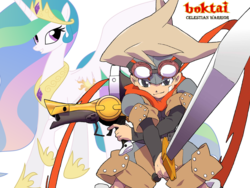 Size: 1024x768 | Tagged: safe, princess celestia, g4, boktai, crossover, django