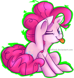Size: 800x841 | Tagged: dead source, safe, artist:paleblank, pinkie pie, earth pony, pony, g4, :p, behaving like a dog, cute, diapinkes, ear scratch, female, flexible, one eye closed, puppy pie, scratching, solo, tongue out, underhoof, wink