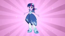 Size: 1920x1080 | Tagged: safe, edit, edited screencap, screencap, twilight sparkle, human, equestria girls, g4, clothes, dress, equestria girls interpretation, fall formal, female, gala dress, grand galloping gala, scene interpretation, solo, twilight sparkle's first gala dress