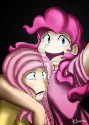 Size: 750x1050 | Tagged: safe, artist:kprovido, fluttershy, pinkie pie, human, g4, humanized, selfie