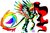 Size: 2000x1302 | Tagged: safe, oc, oc only, oc:queen empress lord destiny rainbow heart nightmare kawii, alicorn, hybrid, pony, seraph, seraphicorn, alicorn oc, base used, bat wings, belly scales, coat markings, colored eyelashes, colored hooves, colored horn, colored wings, concave belly, dark sclera, desu, donut steel, ethereal mane, eyestrain warning, facial markings, female, fusion:applejack, fusion:fluttershy, fusion:pinkie pie, fusion:rainbow dash, fusion:rarity, fusion:twilight sparkle, gradient wings, hooves, horn, hybrid oc, joke oc, leonine tail, magenta eyelashes, mare, multicolored wings, multiple horns, multiple wings, neck wings, neon, op is a duck, pale belly, rainbow eyes, rainbow horn, rainbow tail, raised hoof, red and black oc, simple background, slender, solo, spread wings, star (coat marking), tail, thin, turned head, white background, wings