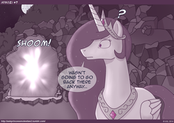 Size: 1280x913 | Tagged: safe, artist:ugl, princess celestia, oc, ask princess molestia season 2, princess molestia, g4, ask, cave, question mark, solo, surprised, tumblr