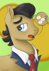 Size: 778x1129 | Tagged: safe, artist:lardon-draconis, filthy rich, earth pony, pony, g4, male, moneybags, solo, speech bubble, stallion