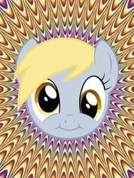 Size: 240x320 | Tagged: safe, derpy hooves, pegasus, pony, g4, colored, female, happy, mare, optical illusion, solo, this is your god now