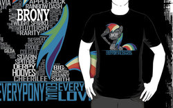 Size: 556x350 | Tagged: safe, artist:northerndash, rainbow dash, g4, brony, clothes, female, merchandise, redbubble, shirt, solo, text, typography