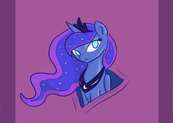 Size: 1586x1132 | Tagged: safe, artist:poptart36, princess luna, alicorn, pony, g4, bust, female, mare, no pupils, portrait, solo