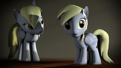 Size: 1920x1080 | Tagged: safe, artist:argodaemon, derpy hooves, g4, 3d, cute, derpabetes, filly, foal, self ponidox, source filmmaker, underp, younger