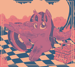 Size: 900x800 | Tagged: safe, artist:puffpink, twilight sparkle, alicorn, pony, g4, female, mare, picnic, picnic basket, picnic blanket, solo, twilight sparkle (alicorn)