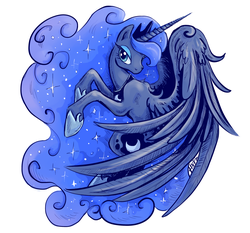 Size: 3000x2800 | Tagged: safe, artist:turonie, princess luna, alicorn, pony, g4, female, high res, large wings, mare, simple background, solo, white background, wings