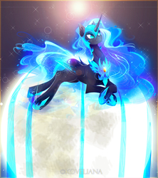 Size: 3103x3500 | Tagged: safe, artist:koveliana, nightmare moon, g4, chromatic aberration, color porn, female, high res, solo