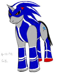 Size: 850x1000 | Tagged: safe, artist:guardianillusion, pony, metal sonic, neo metal sonic, ponified, solo, sonic the hedgehog, sonic the hedgehog (series)