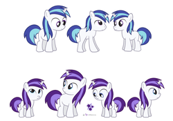 Size: 840x587 | Tagged: safe, artist:dm29, oc, oc only, oc:violet starshine, pony, unicorn, g4, 5-year-old, colt, concept art, cutie mark, filly, looking back, looking up, male, offspring, parent:princess cadance, parent:shining armor, parents:shiningcadance, reference sheet, smiling, solo