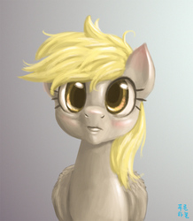 Size: 900x1031 | Tagged: safe, artist:mrs1989, derpy hooves, pegasus, pony, g4, female, gradient background, looking at you, mare, solo