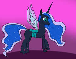 Size: 1130x880 | Tagged: safe, artist:sheanar, princess luna, changeling, g4, changelingified, female, princess lusalis, solo, species swap