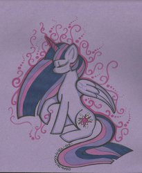 Size: 1024x1247 | Tagged: safe, artist:dragonfoxgirl, twilight sparkle, alicorn, pony, g4, female, mare, solo, traditional art, twilight sparkle (alicorn)