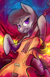 Size: 1100x1700 | Tagged: safe, artist:halley-valentine, octavia melody, g4, cello, electricity, female, musical instrument, solo