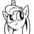 Size: 500x500 | Tagged: safe, artist:lovelyneckbeard, princess luna, g4, cute, female, looking up, monochrome, portrait, smiling, solo