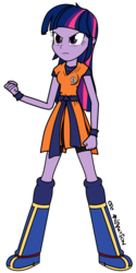 Size: 1280x2560 | Tagged: safe, artist:christiancerda, twilight sparkle, equestria girls, g4, carla castañeda, crossover, dragon ball, dragon ball z, female, mario castañeda, solo, son goku, son twilight, voice actor joke