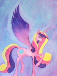 Size: 829x1106 | Tagged: safe, artist:enuwey, princess cadance, g4, female, solo, traditional art