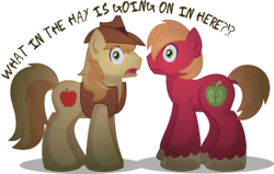 Size: 10006x6367 | Tagged: safe, artist:gray-gold, applejack, big macintosh, braeburn, earth pony, pony, g4, .svg available, absurd resolution, big hooves, male, simple background, stallion, transparent background, vector