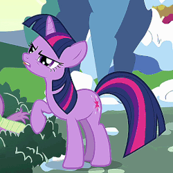 Size: 519x519 | Tagged: safe, screencap, spike, twilight sparkle, pony, unicorn, g4, winter wrap up, angry, animated, female, frown, glare, horses doing horse things, mare, open mouth, raised hoof, solo focus, stomping, talking