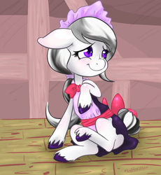 Size: 625x679 | Tagged: safe, artist:fluffikitten, oc, oc only, clothes, maid, solo, unshorn fetlocks