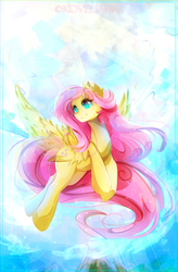 Size: 2296x3500 | Tagged: safe, artist:koveliana, fluttershy, g4, chromatic aberration, color porn, female, high res, solo