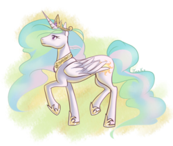 Size: 950x800 | Tagged: safe, artist:moenkin, princess celestia, pony, g4, female, horseshoes, mare, simple background, solo, transparent background