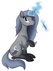 Size: 1293x1716 | Tagged: safe, artist:iraincloud, oc, oc only, oc:crescent hue, pony, unicorn, digital art, magic, solo