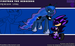 Size: 1280x800 | Tagged: safe, artist:flam3zero, princess luna, oc, g4, crossover, non-mlp oc, request, sonic the hedgehog (series), style emulation, wallpaper, yuji uekawa style