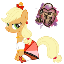 Size: 890x897 | Tagged: safe, artist:thunderfists1988, edit, applejack, earth pony, pony, g4, apple white, cosplay, ever after high, female, mare, simple background, sitting, solo, transparent background