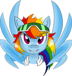 Size: 5036x5241 | Tagged: safe, artist:flam3zero, rainbow dash, g4, absurd resolution, clothes, cosplay, crossover, female, male, paint tool sai, portrait, solo, sonic adventure 2, sonic the hedgehog, sonic the hedgehog (series)