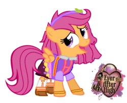 Size: 988x808 | Tagged: safe, artist:thunderfists1988, edit, scootaloo, g4, cedar wood, ever after high, female, simple background, solo, transparent background