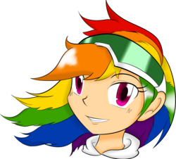 Size: 2279x2059 | Tagged: safe, artist:flam3zero, rainbow dash, human, g4, cosplay, crossover, female, high res, humanized, portrait, solo, sonic adventure 2, sonic the hedgehog (series)
