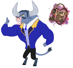 Size: 1600x1500 | Tagged: safe, artist:thunderfists1988, edit, iron will, g4, ever after high, male, milton grimm, simple background, solo, transparent background