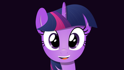 Size: 1920x1080 | Tagged: safe, artist:albsi, twilight sparkle, g4, beautiful, cute, female, happy, multicolored mane, open mouth, open smile, overly attached girlfriend, portrait, purple eyes, purple fur, smiling, smiling at you, solo, tomboy, wallpaper